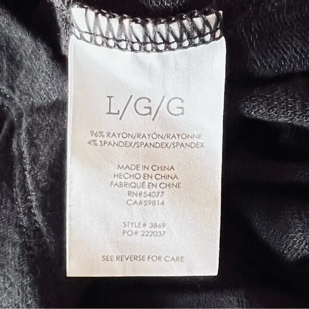 Cabi Women’s Sz L Gray Black Cozy Cowl Pullover Top Soft Stretch Knit Joan